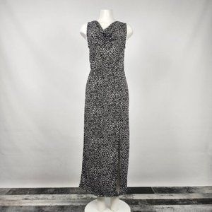 ELLEN Tracy Animal Print Cowl Neck Maxi Dress Size XS